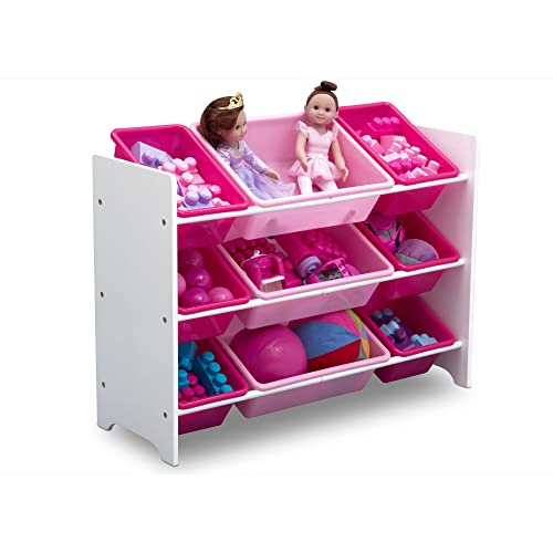 Delta Children MySize 9 Bin Plastic Toy Organizer, Bianca White