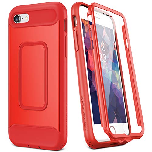 YOUMAKER iPhone SE 2020 Case iPhone 8 Case iPhone 7 Case Full Body with Built-in Screen Protector Heavy Duty Protection Shockproof Slim Fit Cover for iPhone SE 2020/iPhone 8/iPhone 7 4.7 inch-Red/Red