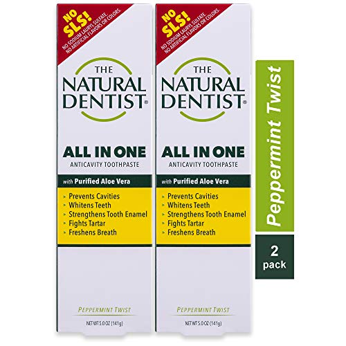 The Natural Dentist All In One Sulfate-Free Toothpaste, Peppermint, 5 Ounce Tube (Pack of 2)