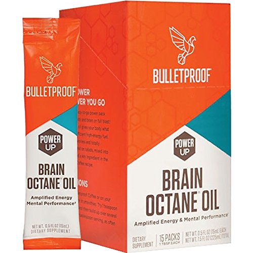 Book Cover Bulletproof Brain Octane Oil Go Packs, Travel Friendly Packets, Keto Diet Friendly Source of C8 Energy, More Than Just MCT (15 Count)