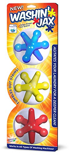 Washin' Jax Laundry Agitators | Chemical Free, Silicone Based Jax Enhance Cleaning Power of Your Washes | Unique Shape Allows For Better Clean When Compared to Agitation Balls