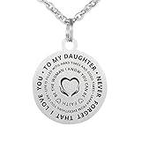 CraDiabh Family Friend to My Daughter Necklace Love Stainless Waterproof Chains Birthday Necklace Gift Daughter