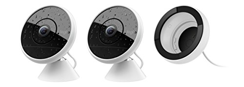 Logitech Circle 2 Combo Pack: 2 Indoor/Outdoor Wired Home Security Cameras & 1 Window Mount Works with Alexa, HomeKit and Google with Easy Setup, 1080p HD, 180Â° FOV, Alerts, Free 24-Hours Storage