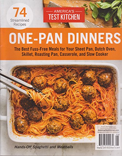 America's Test Kitchen Magazine One Pan Dinners 2017