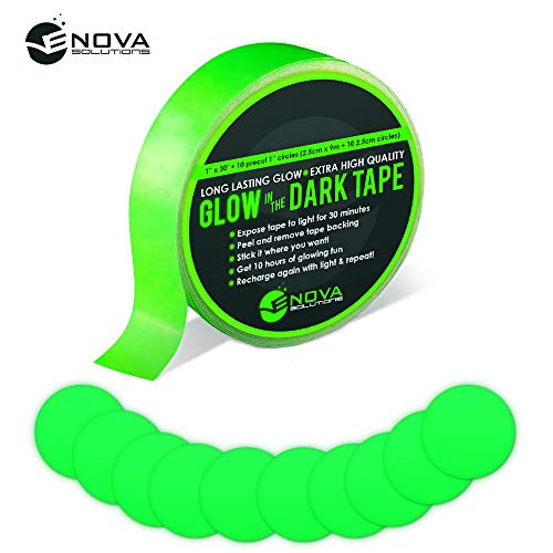 Glow In The Dark Tape - 30 feet long 1 inch wide Photo-luminescent - Very Bright Glow Tape