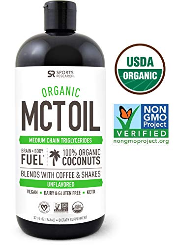 Book Cover Organic MCT Oil derived from ONLY Coconut- 32oz | Great in Keto Coffee,Tea, Smoothies & Salad Dressings | Non-GMO Project Veified & Vegan Certified (Unflavored)