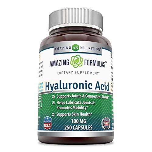 Book Cover Amazing Formulas Hyaluronic Acid 100mg 250 Capsules Supplement | Non GMO | Gluten Free | Made in USA
