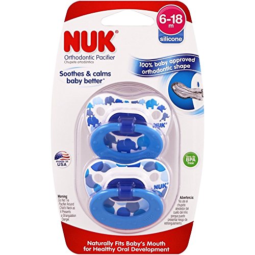 NUK Day & Night Glow Pacifier (6-18m) 2pk Silicone, Boy Designs