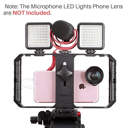 Ulanzi U Rig Pro Smartphone vidéo Rig, iPhone Filmmaking Coque, téléphone vidéo Stabilisateur Grip Support trépied pour Videomaker Cinéaste vidéo pour iPhone X 8 Plus Samsung
