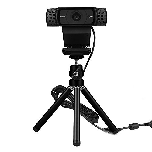 Lightweight Mini Webcam Tripod for Smartphone, Logitech Webcam C920 C922 Small Camera Desk Tripod Mount Cell Phone Holder Table Stand (Black)