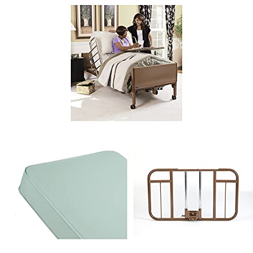 Book Cover Invacare Homecare Bed Bundle | Innerspring Mattress & Half Length Bed Rails | Full-Electric Hospital Bed for Home Use