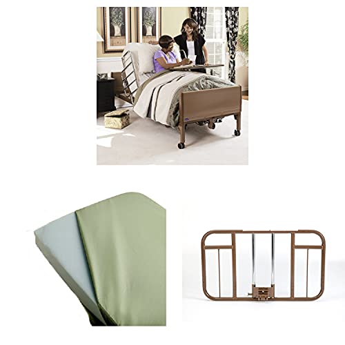 Invacare Homecare Bed Bundle | Foam Mattress & Half Length Rails | Full-Electric Hospital Bed for Home Use