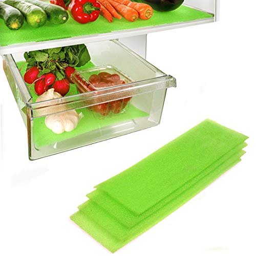 Dualplex Fruit & Veggie Life Extender Liner for Fridge Refrigerator Drawers, 24 x 6 Inches (4 Pack) â€“ Extends The Life of Your Produce & Prevents Spoilage