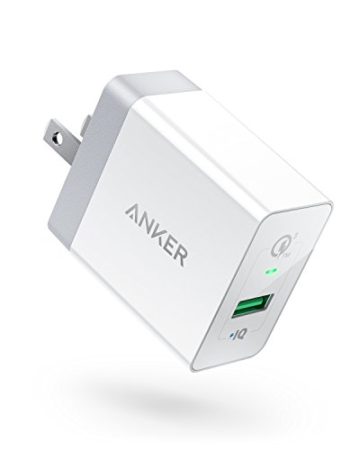Book Cover Quick Charge 3.0, Anker 18W 3Amp USB Wall Charger (Quick Charge 2.0 Compatible) PowerPort+ 1 for Galaxy S10/S9/S8/Edge/Plus, Note 8/7, LG G4, HTC One A9/M9, Nexus 9, iPhone, iPad and More