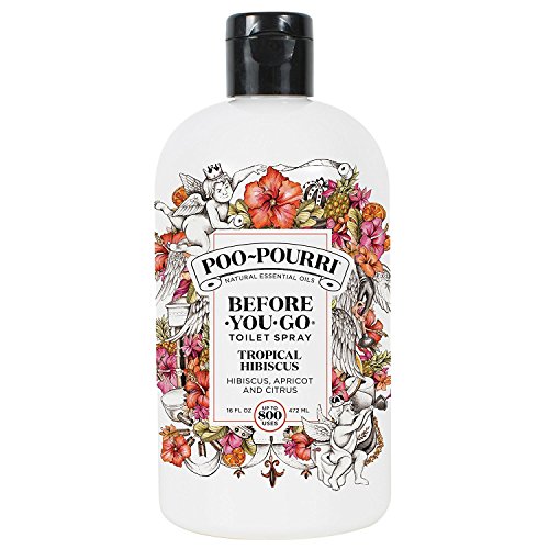 Book Cover Poo-Pourri Before-You-Go Toilet Spray 16-Ounce Refill Bottle, Tropical Hibiscus