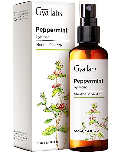 Gya Labs Peppermint Hydrosol For Hair and Skin (3.4 fl oz) - Natural Peppermint Hydrosol