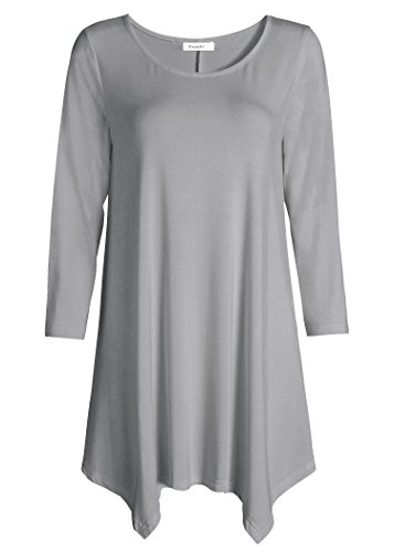 Esenchel Women's 3/4 Sleeves Tunic Top Loose Fit Flowy Shirt