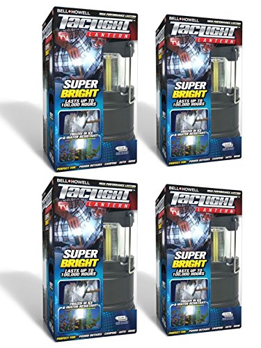 Bell + Howell Taclight LED Lantern with Automatic On/Off Function (Pull up OR Push Down), Collapsible As Seen On TV (Pack of 4)