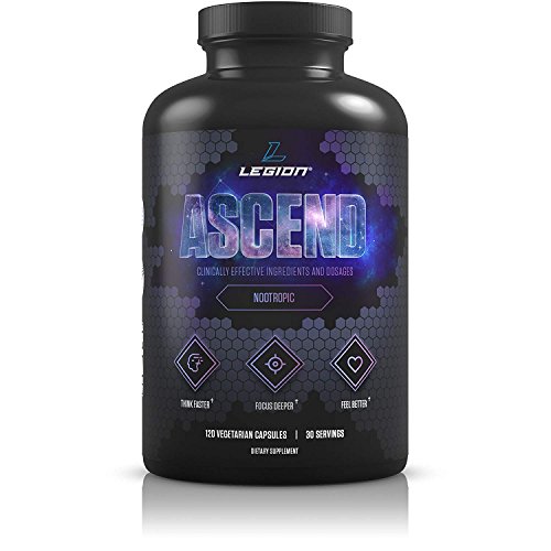 Book Cover Legion Athletics Ascend Nootropic - All Natural Brain Supplement for Boosting Energy, Focus, Memory - Banish