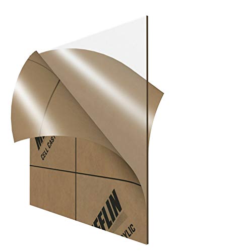 MIFFLIN Cast Plexiglass Sheet (Transparent Clear, 2 Piece, 12x12 Inch, 0.118" (1/8 in) Thick), Acrylic Sheet, Plexi Glass, Clear Plastic Sheets, Cast Acrylic Plexiglass, Square Plexiglass