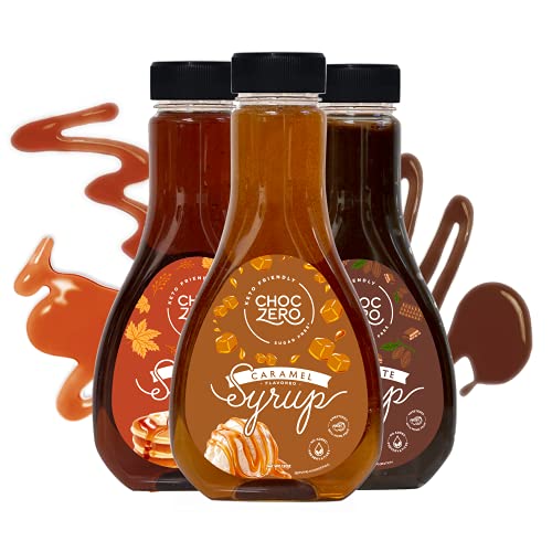 Honest Syrup, Variety Pack. Sugar free, Low Carb, No preservatives. Thick and Rich. Sugar Alcohol free, Gluten Free. 3 Bottles(Chocolate, Caramel, Maple Pecan)