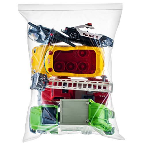30 Count Extra Large Zip & Lock Bags, Thick Strong Clear Big Jumbo Storage Bags for Food, Travel, Organization, Size 18" x 24", 2 Mill Thick
