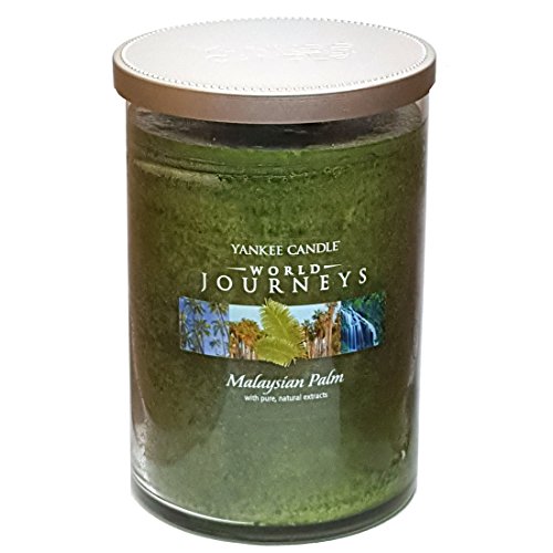 Bougie en bocal Yankee Candle - Édition limitée World Journeys - Parfum palmier de Malaisie - Grand bocal - Double mèche - 566 g