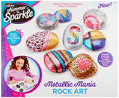 Cra Z Art 17696 Shimmer & Sparkle Metallic Madness Rock Art Crafts Kits