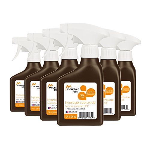 Mountain Falls 3% Hydrogen Peroxide Topical Solution First Aid Antiseptic for Treatment of Minor Cuts and Abrasions, Spray Bottle, 10 Fluid Ounce (Pack of 6)