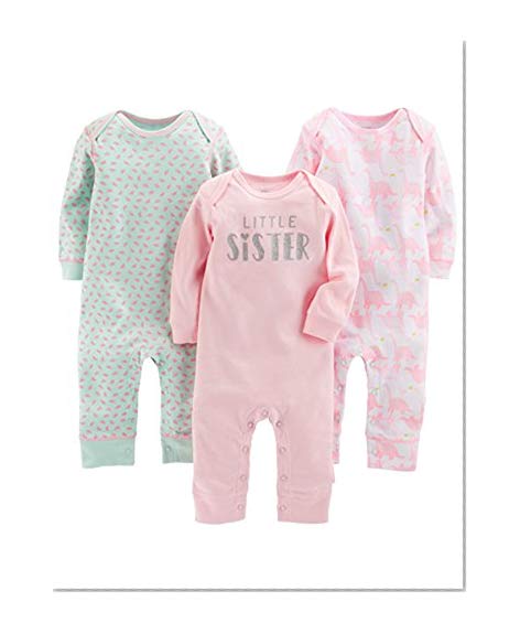 Book Cover Simple Joys by Carter's Baby Girls' 3-Pack Jumpsuits