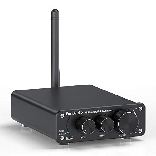 [2020 Upgraded] Bluetooth 5.0 Stereo Audio Amplifier Receiver 2 Channel Class D Mini Hi-Fi Integrated Amp for Home Speakers 50W x 2 TPA3116 - Fosi Audio BT10A