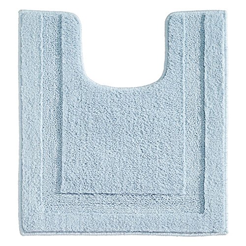 Book Cover InterDesign Spa Toilet Mat, Microfibre Polyester Bathroom Rug with Non-Slip Backing for the Toilet, Light Blue