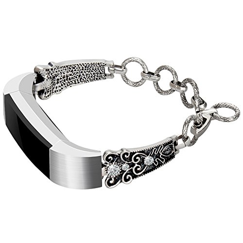 somoder for Fitbit Alta HR and Fitbit Alta Bands, Vintage Chain Jewelry Bracelet with Rhinestone Bling for Fitbit Alta HR and Fitbit Alta, Ajustable 5.5" - 8.1"