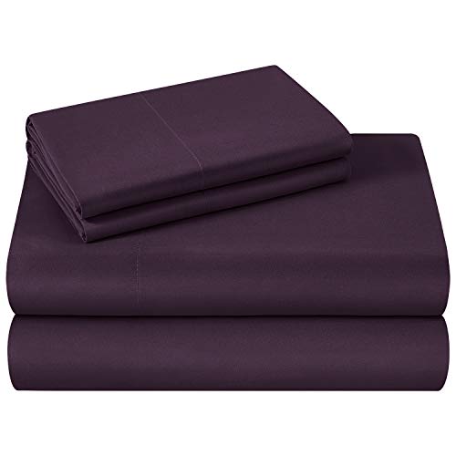 Book Cover HOMEIDEAS Bed Sheets Set Extra Soft Brushed Microfiber 1800 Bedding Sheets - Deep Pocket, Wrinkle & Fade Free - 4 Piece(Queen,Purple)