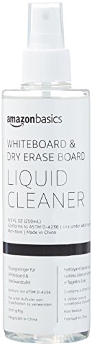 AmazonBasics Dry Erase Markers Board Liquid Spray Cleaner for Whiteboards - 250ml, 1-Pack