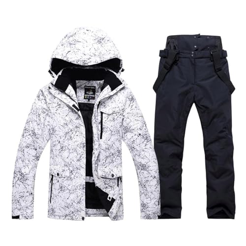 RIUIYELE Fashion Women's High Waterproof Windproof Snowboard Colorful Printed Ski Jacket and Pants (style1,L)
