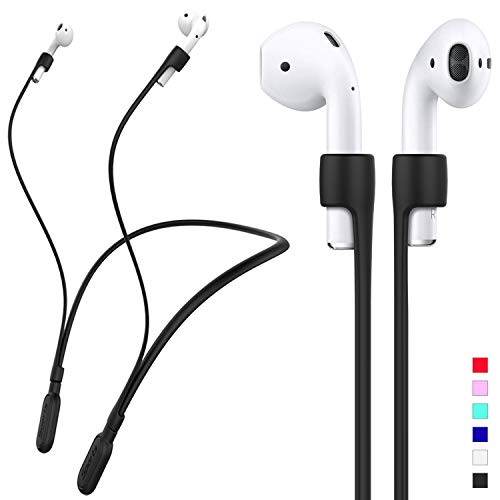 Book Cover GOGOSODU Compatible Airpods Strap, Silicone Anti-Lost Wire Cable Connector Sports Neckband Compatible Airpods 3, Pro, 1 & 2 Wireless Charging, Black