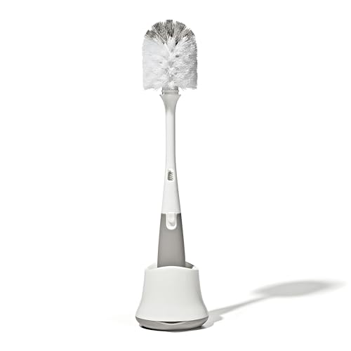 OXO Tot Bottle Brush with Nipple Cleaner and Stand - Gray