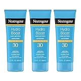 Neutrogena Hydro Boost Water Gel Sunscreen Lotion with Broad Spectrum SPF 30, Water-Resistant Hydrating Body Sunscreen, Non-Greasy & Moisturizing, Hyaluronic Acid, Travel Size, 3 fl. Oz