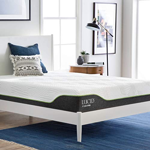 Book Cover LUCID 10 Inch King Latex Hybrid Mattress - Cooling Gel Memory Foam - Responsive Latex Layer - Adaptable - Premium Support - Durable Steel Coils