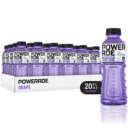 POWERADE ZERO, Zero Calorie Electrolyte Enhanced Sports Drinks, Grape, 20 fl oz, 24 Pack