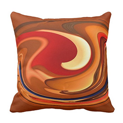 Book Cover Emvency Throw Pillow Cover Accent Funky Abstract Burnt Orange Fall Decorative Pillow Case Home Decor Square 20 x 20 Inch Pillowcase