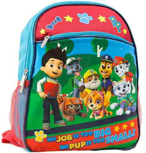 Nickelodeon Paw Patrol 12" Toddler Backpack with 8 Paw Patrol Characters Pictured On Front