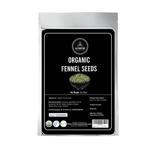 Naturevibe Botanicals Organic Fennel Seeds 1lb, Foeniculum Vulgare | Gluten Free & Non-GMO | Adds Flavor | Add to Healthy snacksâ€¦