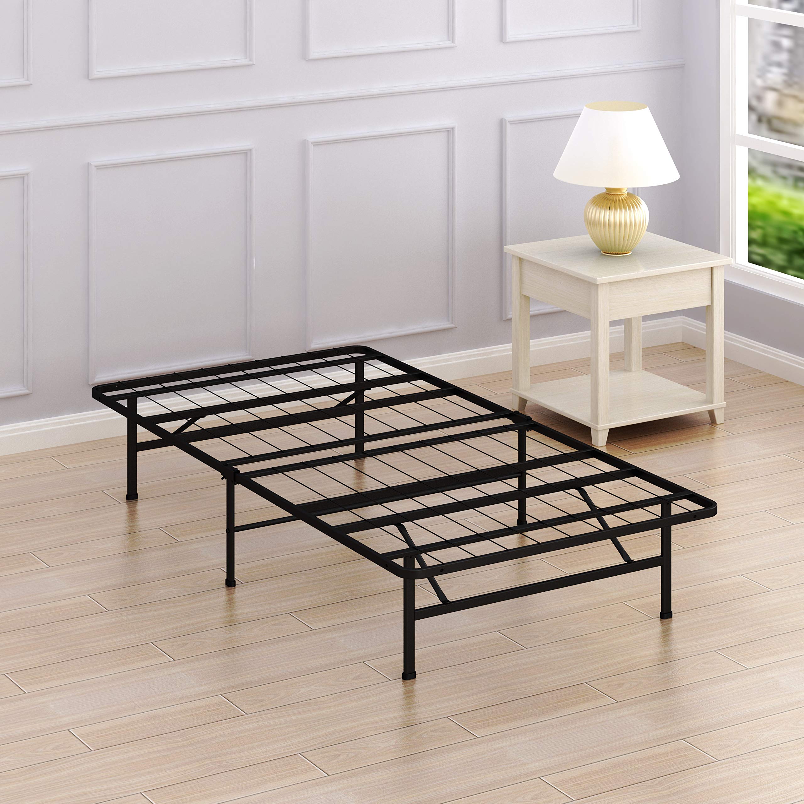Book Cover Simple Houseware 14-Inch Twin Size Mattress Foundation Platform Bed Frame, Twin