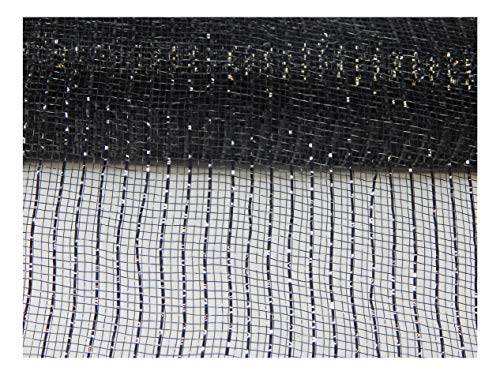 Floral Supply Online - 10 inch x 30 feet Black Metallic Mesh Ribbon. The Exclusive Metallic Mesh with A Unique Touch of Color and Sparkle.