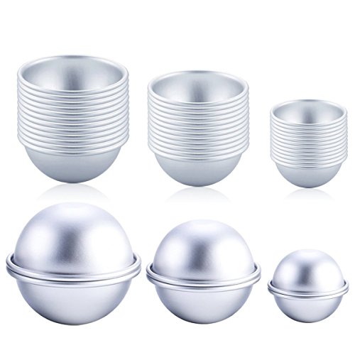 Bath Bomb Mold, 36 Pieces 3 Size Metal DIY Bath Bomb Kit for Crafting Handmade Spa Bomb Fizzies