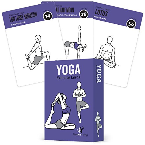 Yoga Cards, Pose Sequence Flow - 70 Yoga Poses, 9 Sequences - Sanskrit & English Asana Names - Yoga Sequencing & Flow Practice Guide for Beginner & Intermediates - Durable Plastic