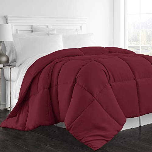 Book Cover Beckham Hotel Collection 1300 Series - All Season - Luxury Goose Down Alternative Comforter - Full/Queen - Burgundy