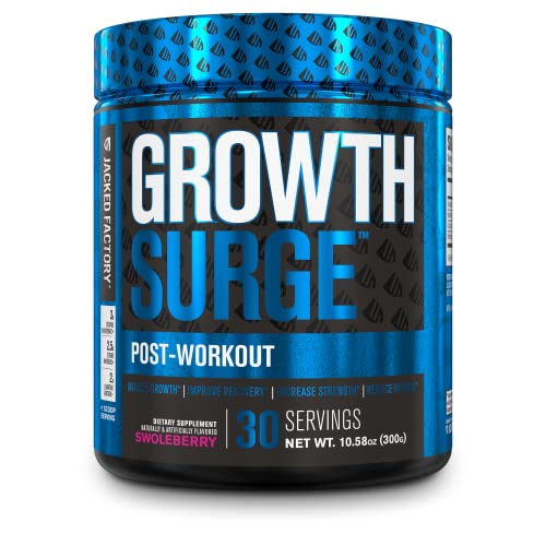 Jacked Factory Growth Surge Creatine Post Workout w/L-Carnitine - Daily Muscle Builder & Recovery Supplement with Creatine Monohydrate, Betaine, L-Carnitine L-Tartrate - 30 Servings, Swoleberry